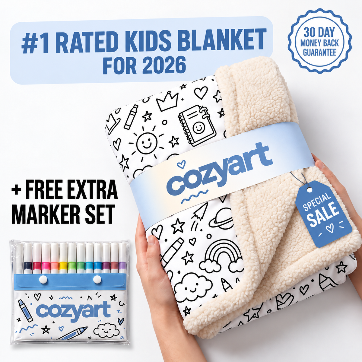 Cozyart Coloring Sherpa Blanket